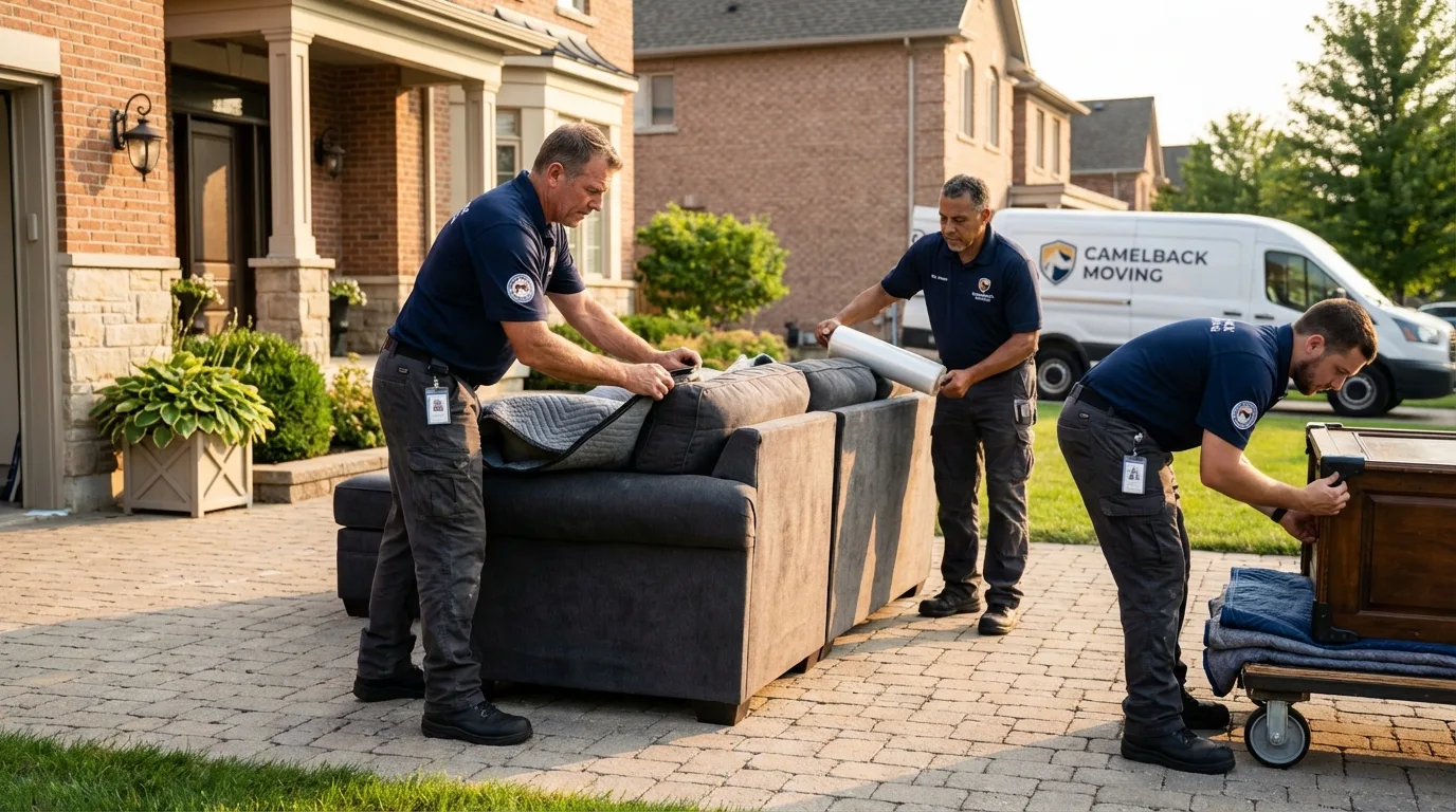 Large estate moving crew wrapping furniture in Pirtleville, AZ