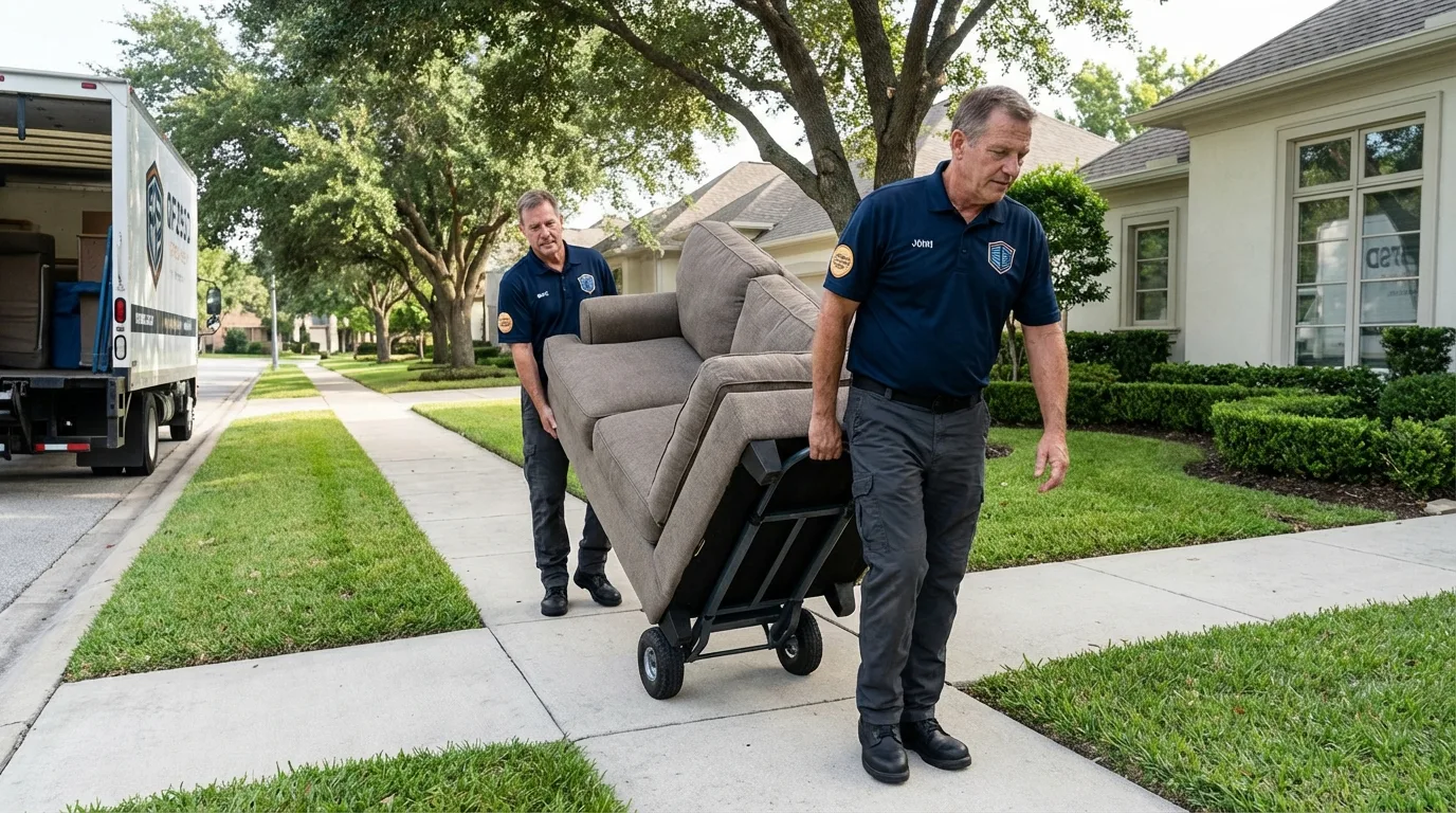 Local residential moving crew loading furniture in Pirtleville, AZ