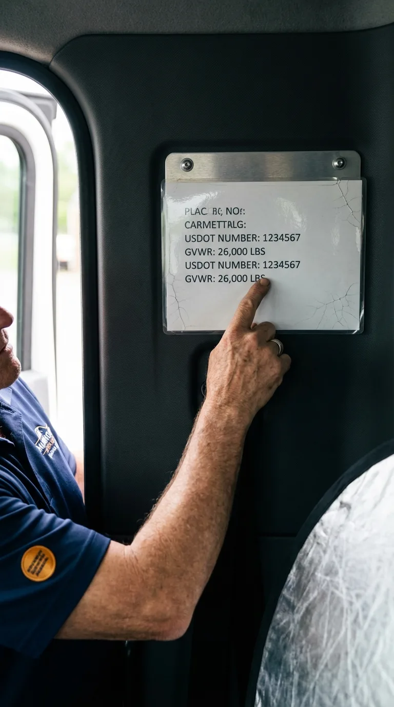 USDOT licensing placard verification in Pirtleville